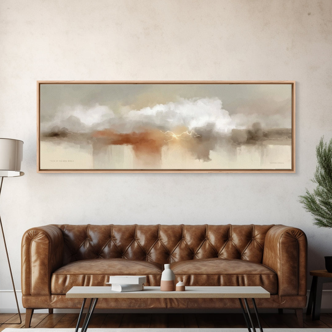 Storm Of Glory | Framed Canvas Print | Christian Art Canvas | Panoramic Painting | Christian Wall Art | Modern Christian Art | Christian Gi