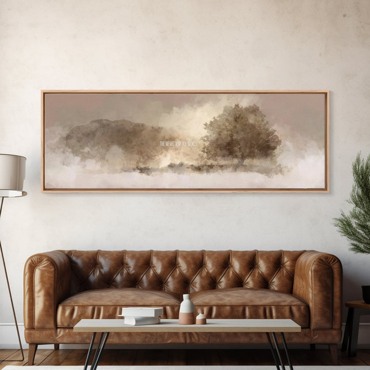 Valley Of His Light, Framed Canvas Print, Christian Art Canvas, Panoramic Painting, Christian Wall Art, Christian Art Gift, Subtle Christia