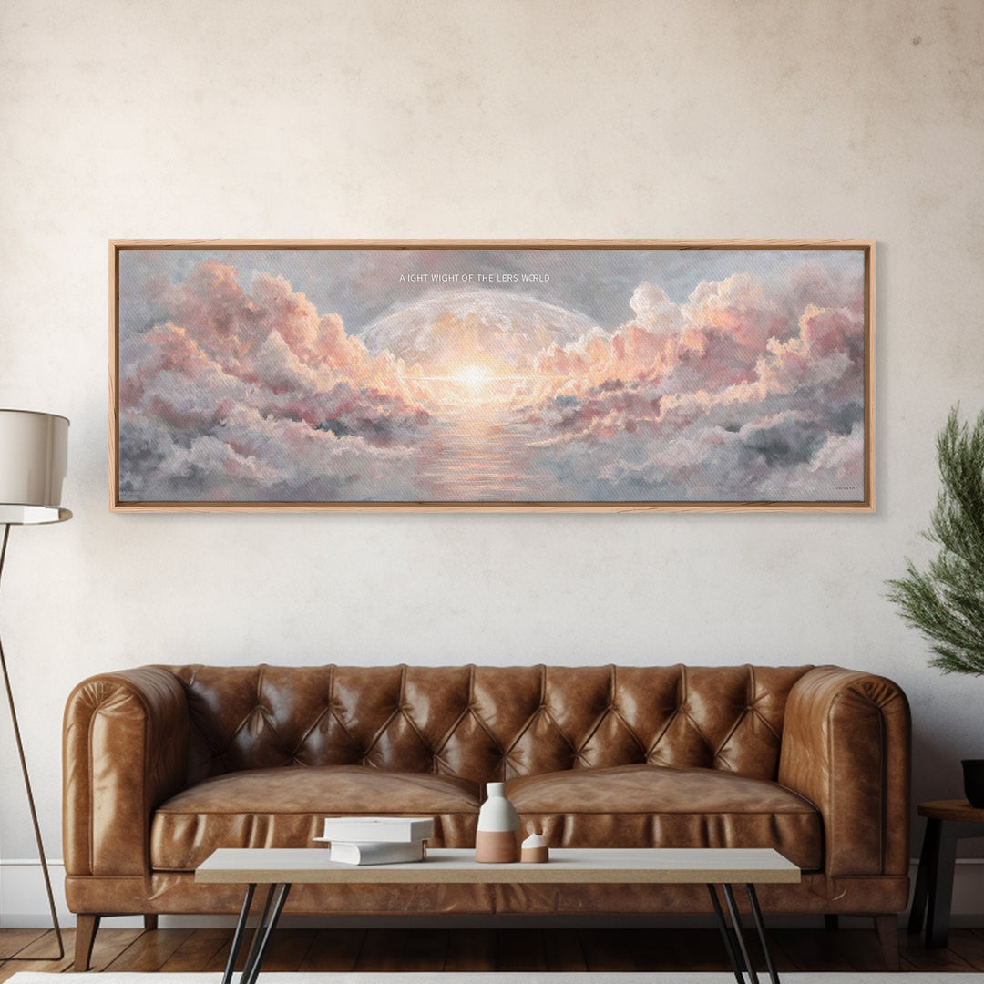 Heavenly Dawn Light – Framed Canvas Print – Christian Wall Art – Christian Art Canvas – Panoramic Art – Jesus Painting – Christmas Art