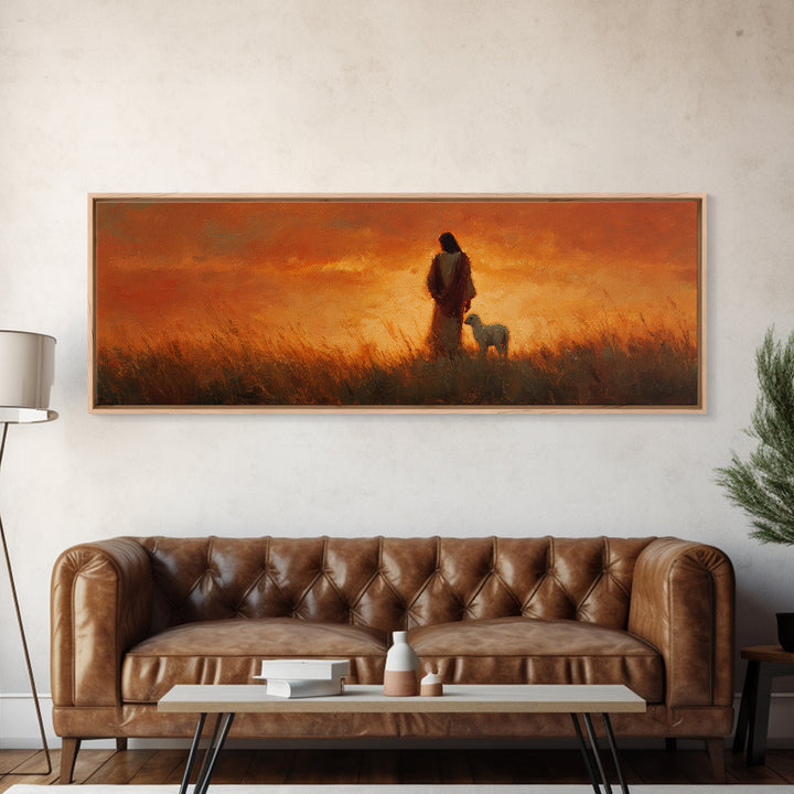Hillside Promise | Framed Canvas Print | Christian Art Work | Jesus Painting | Extra Wide Art | Christian Christmas Art | Christian Decorat