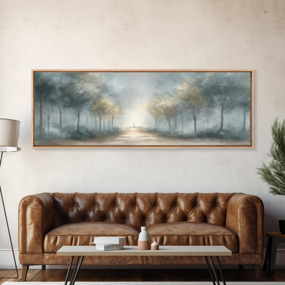 Light Of The Way, Framed Canvas Print, Panoramic Art, Christian Wall Art, Christian Art Canvas, Modern Christian Art, Jesus Painting, Chris