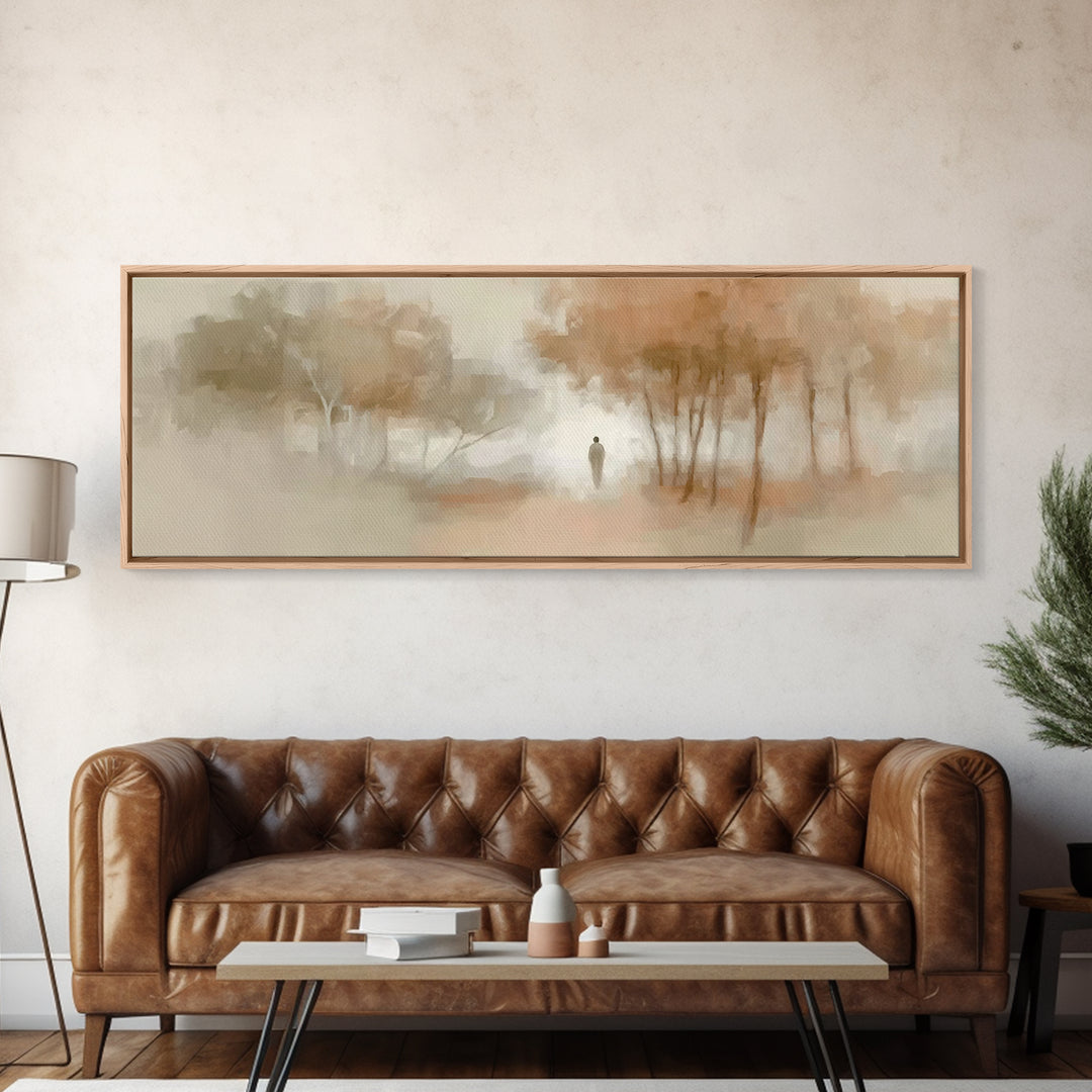 Autumn Grace Path | Framed Canvas Print | Panoramic Painting | Christian Art Canvas | Christian Art Work | Modern Christian Art | Christian
