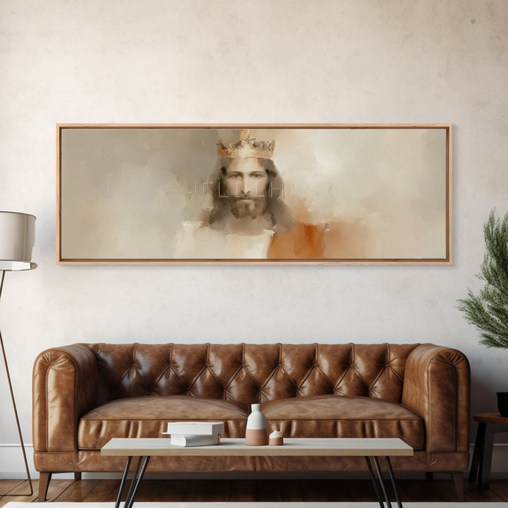 Eternal King Glory – Framed Canvas Print – Panoramic Wall Art – Christian Art Work – Jesus Painting – Christian Art Canvas – Large Christia