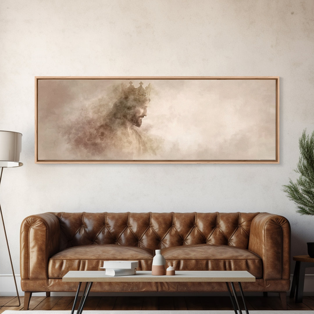 Silent Reverence, Framed Canvas Print, Christian Art Canvas, Christian Wall Art, Panoramic Wall Art, Christmas Art, Christian Gift