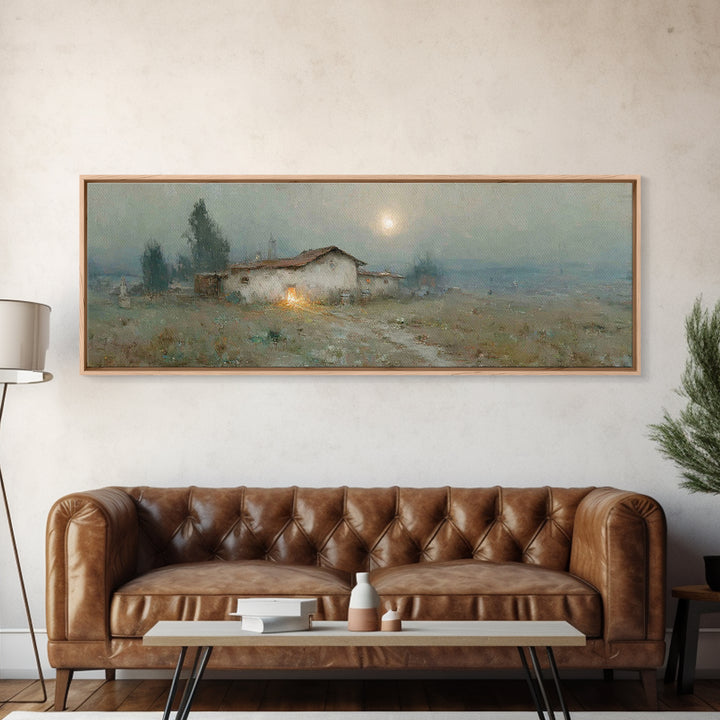Quiet Bethlehem Glow | Framed Canvas Print | Panoramic Art | Christmas Wall Art | Christian Art Canvas | Christmas Art Prints | Christian D