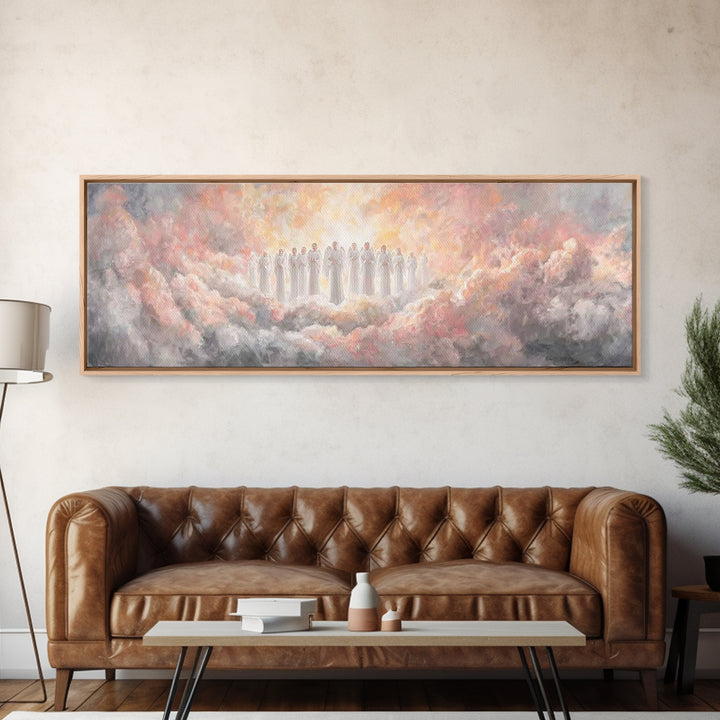 Cloudborne Angels | Framed Canvas Print | Christian Art Work | Panoramic Art | Christian Canvas Art | Christmas Wall Art | Christian Gift