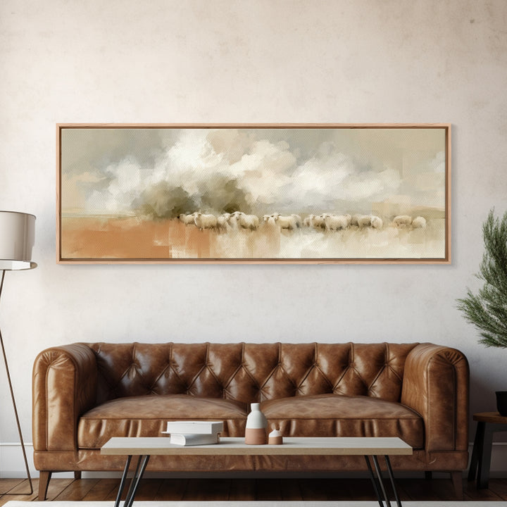 Gentle Shepherd – Framed Canvas Print – Christian Art Canvas – Panoramic Art – Christian Wall Art – Christmas Art – Jesus Painting