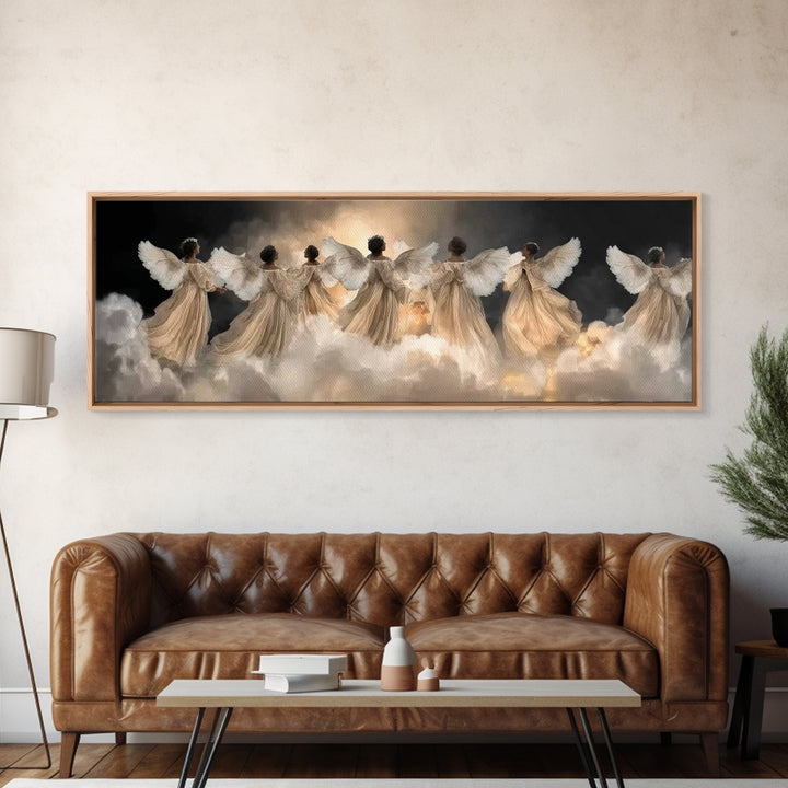 Radiant Hosts – Framed Canvas Print – Christian Wall Art – Panoramic Painting – Christian Art Canvas – Christmas Art – Christian Gift Ideas