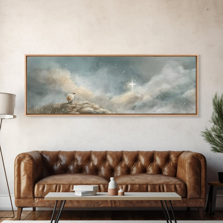 Star Of Peace – Framed Canvas Print – Panoramic Art – Christian Wall Art – Christian Art Canvas – Christmas Art – Christian Gift Ideas