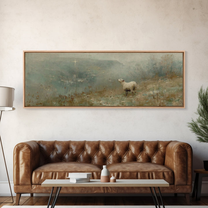 Hillside Grace | Framed Canvas Print | Panoramic Painting | Christian Art Canvas | Christian Christmas Art | Subtle Christian Art | Christi