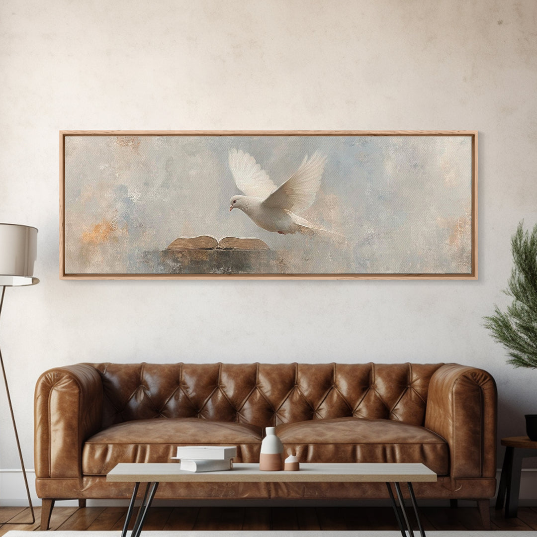 Word And Spirit – Framed Canvas Print – Panoramic Print – Christian Wall Art – Christian Art Painting – Minimalist Christian Art – Christia