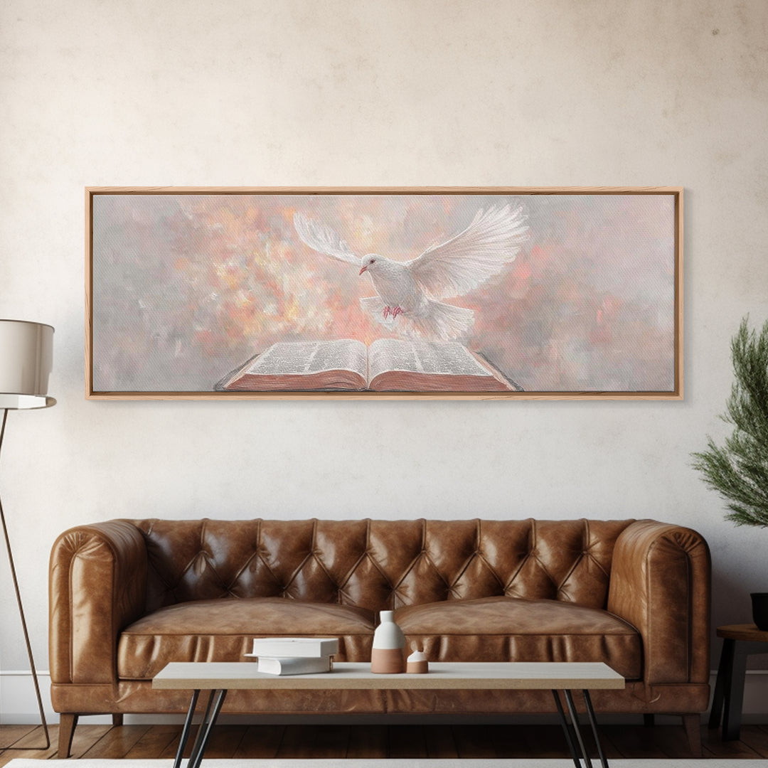 Flame Of Revelation, Framed Canvas Print, Panoramic Art, Modern Christian Painting, Christian Wall Art, Christian Art Canvas, Christian Chr
