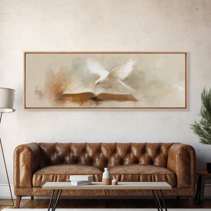 Glory Of The Word | Framed Canvas Print | Panoramic Wall Art | Christian Art Gift | Christian Paintings | Minimalist Christian Art | Christ
