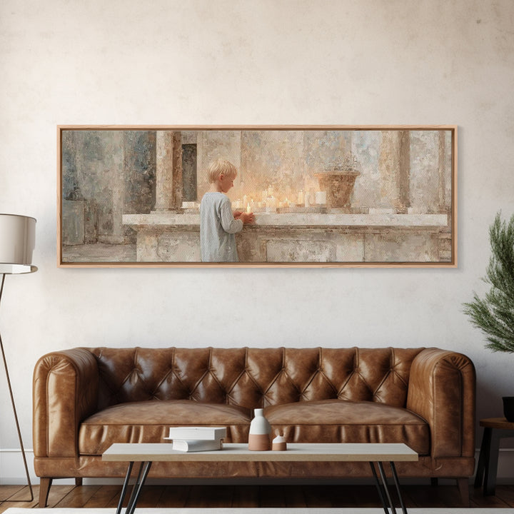 Child Of Prayer – Framed Canvas Print – Christian Wall Art – Panoramic Painting – Christian Art Canvas – Christmas Art Prints – Christian D