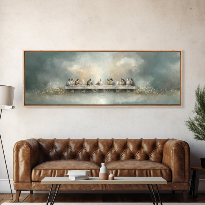 Last Covenant Stillness | Framed Canvas Print | Christian Painting | Moody Christian Art | Panoramic Art | Jesus Painting | Christian Wall