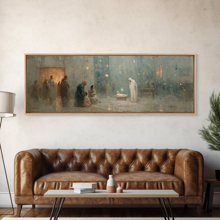Holy Temple Light | Framed Canvas Print | Panoramic Wall Art | Christian Wall Art | Christian Art Canvas | Christmas Art | Jesus Painting