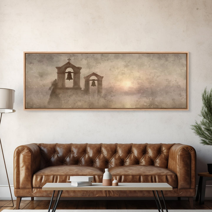 Chapel Of Peace | Framed Canvas Print | Christian Wall Art | Christian Art Canvas | Panoramic Frame | Christmas Art | Christian Christmas A