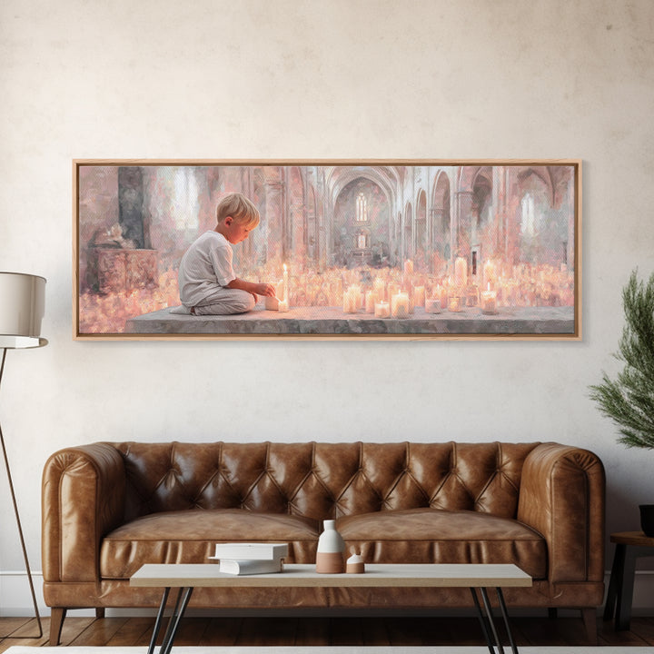 Temple Of Light, Framed Canvas Print, Christian Wall Art, Panoramic Art, Christian Art Canvas, Christmas Art Prints, Christian Decoration