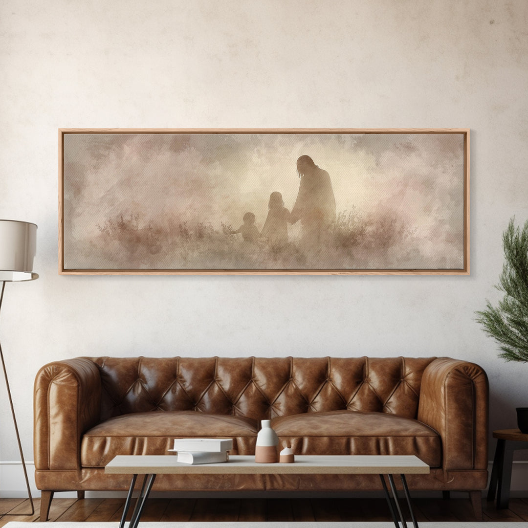 Silent Glory | Framed Canvas Print | Christian Wall Art | Christian Art Canvas | Christmas Art | Panoramic Frame | Christian Christmas Art