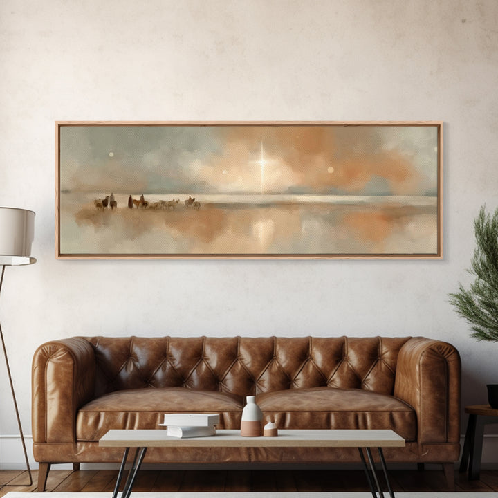 Star Of The Horizon – Framed Canvas Print – Panoramic Art – Christian Wall Art – Christian Art Canvas – Christmas Art – Jesus Painting