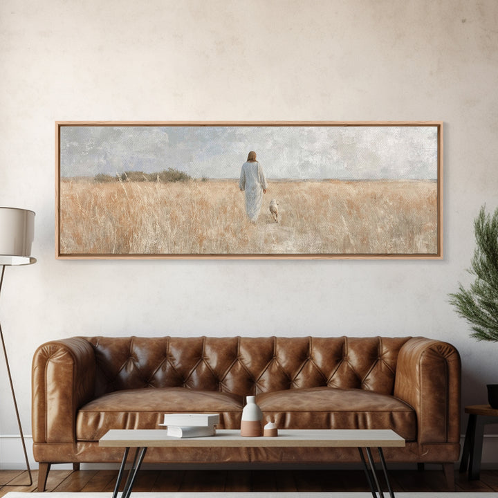 Field Of Mercy – Framed Canvas Print – Panoramic Print – Christian Art Canvas – Christian Wall Art – Jesus Painting – Christian Decor
