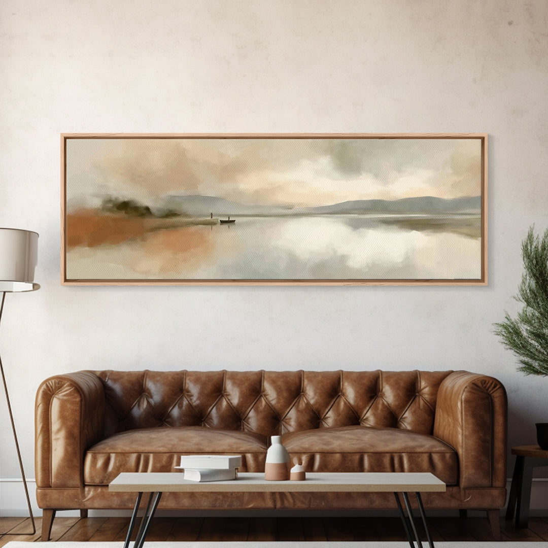 Radiant Horizon Peace | Framed Canvas Print | Christian Wall Art | Panoramic Frame | Jesus Painting | Christian Art Canvas | Christmas Art