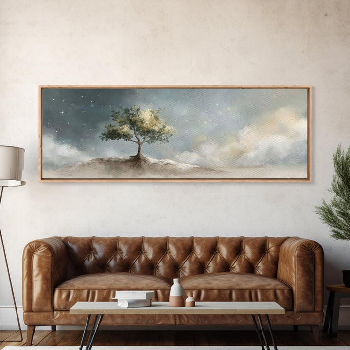 Stillness Of Hope – Framed Canvas Print – Panoramic Wall Art – Christian Art Canvas – Christian Wall Art – Christian Painting – Christmas A