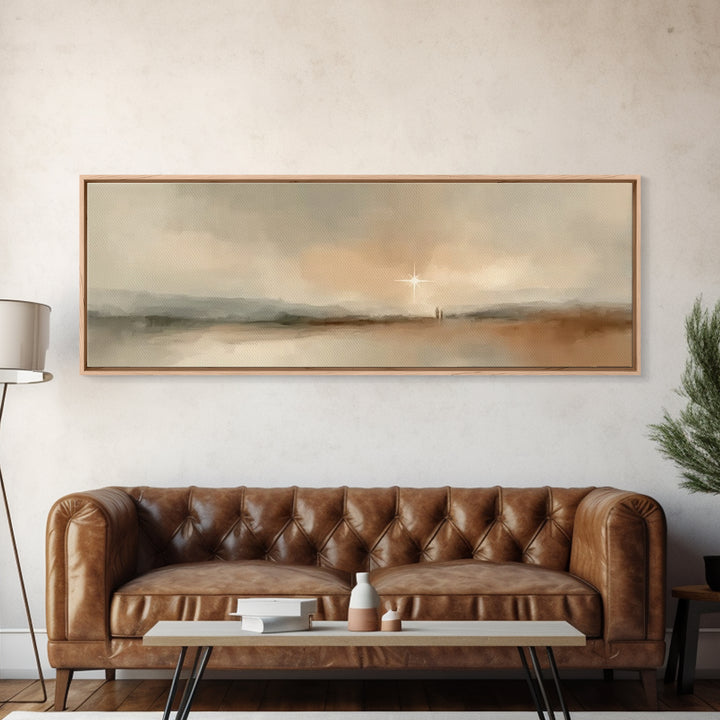 Star Of Promise | Framed Canvas Print | Christian Christmas Art | Christian Wall Art | Panoramic Print | Christmas Canvas Wall Art | Christ