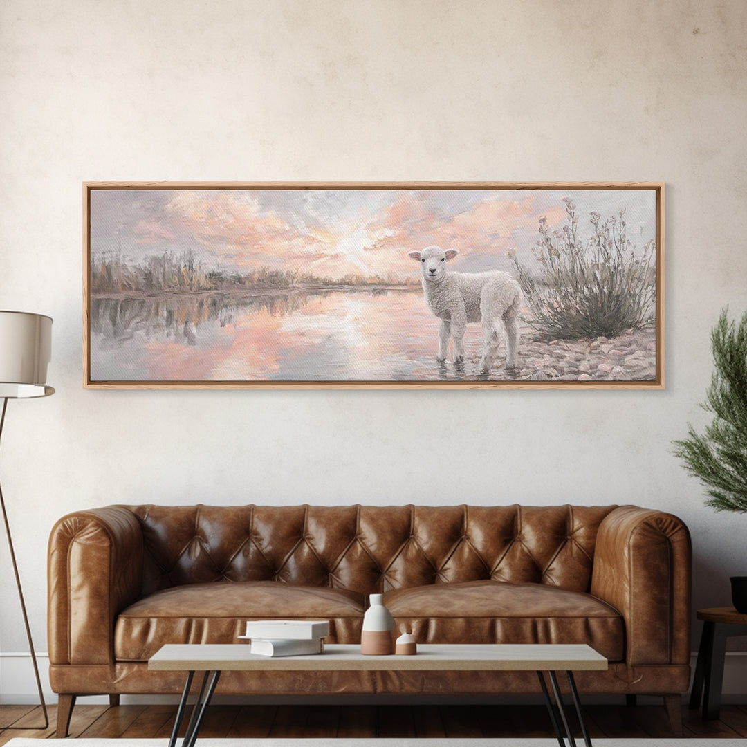 Morning Peace, Framed Canvas Print, Panoramic Art, Christian Wall Art, Christian Art Canvas, Christian Art, Christian Gift, Christian Paint