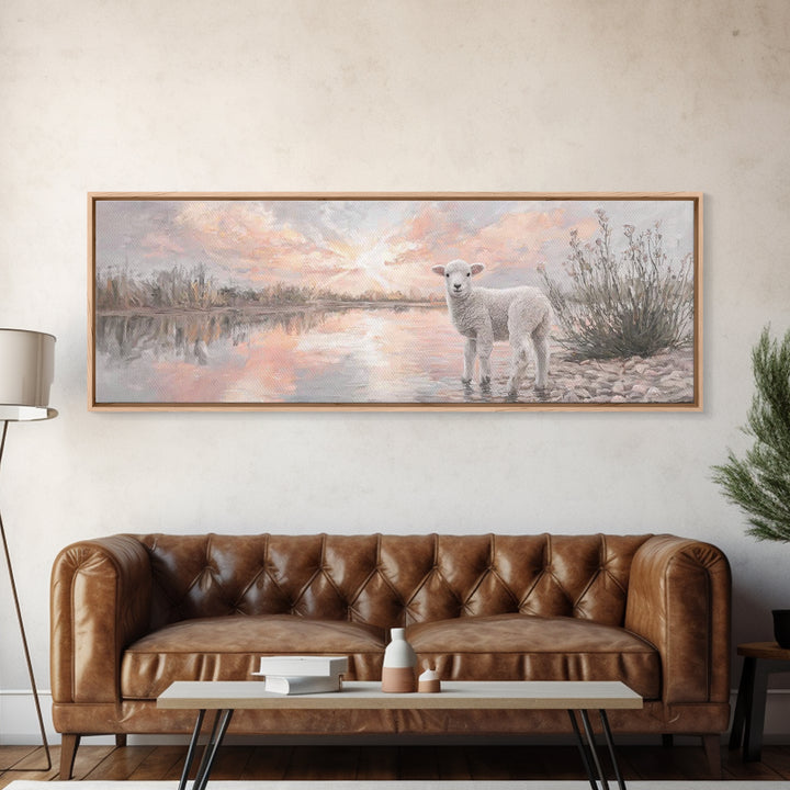Morning Peace, Framed Canvas Print, Panoramic Art, Christian Wall Art, Christian Art Canvas, Christian Art, Christian Gift, Christian Paint