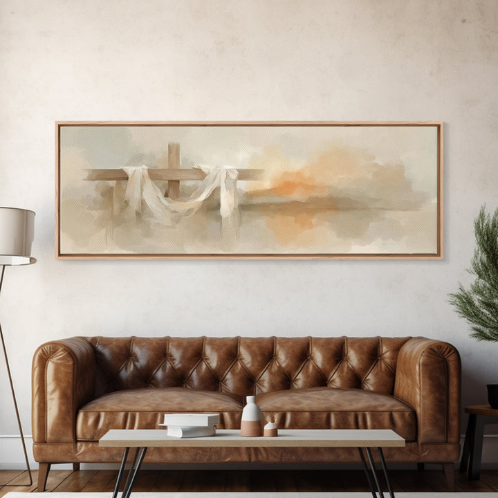 Cross Of Renewal – Framed Canvas Print – Panoramic Wall Art – Christian Art Canvas – Christian Art – Christian Wall Art – Christian Gift –