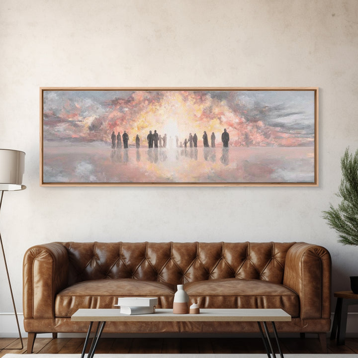 Glory At Dawn – Framed Canvas Print – Panoramic Frame – Christian Art Canvas – Modern Christian Painting – Christian Christmas Art – Christ