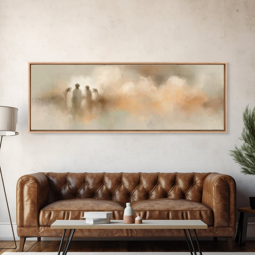 Holy Gathering | Framed Canvas Print | Panoramic Art | Christian Art Canvas | Jesus Art Print | Christian Wall Art | Christmas Decor