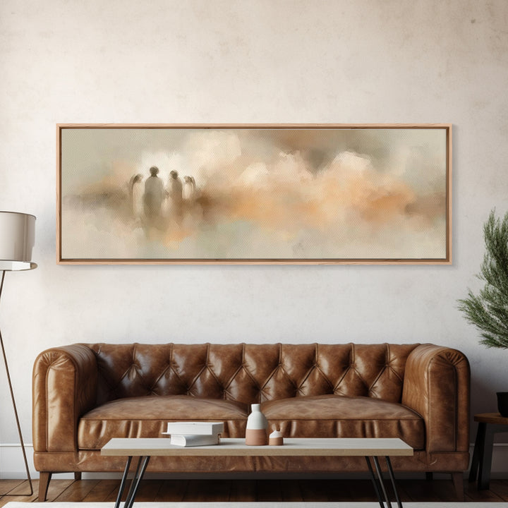 Holy Gathering | Framed Canvas Print | Panoramic Art | Christian Art Canvas | Jesus Art Print | Christian Wall Art | Christmas Decor