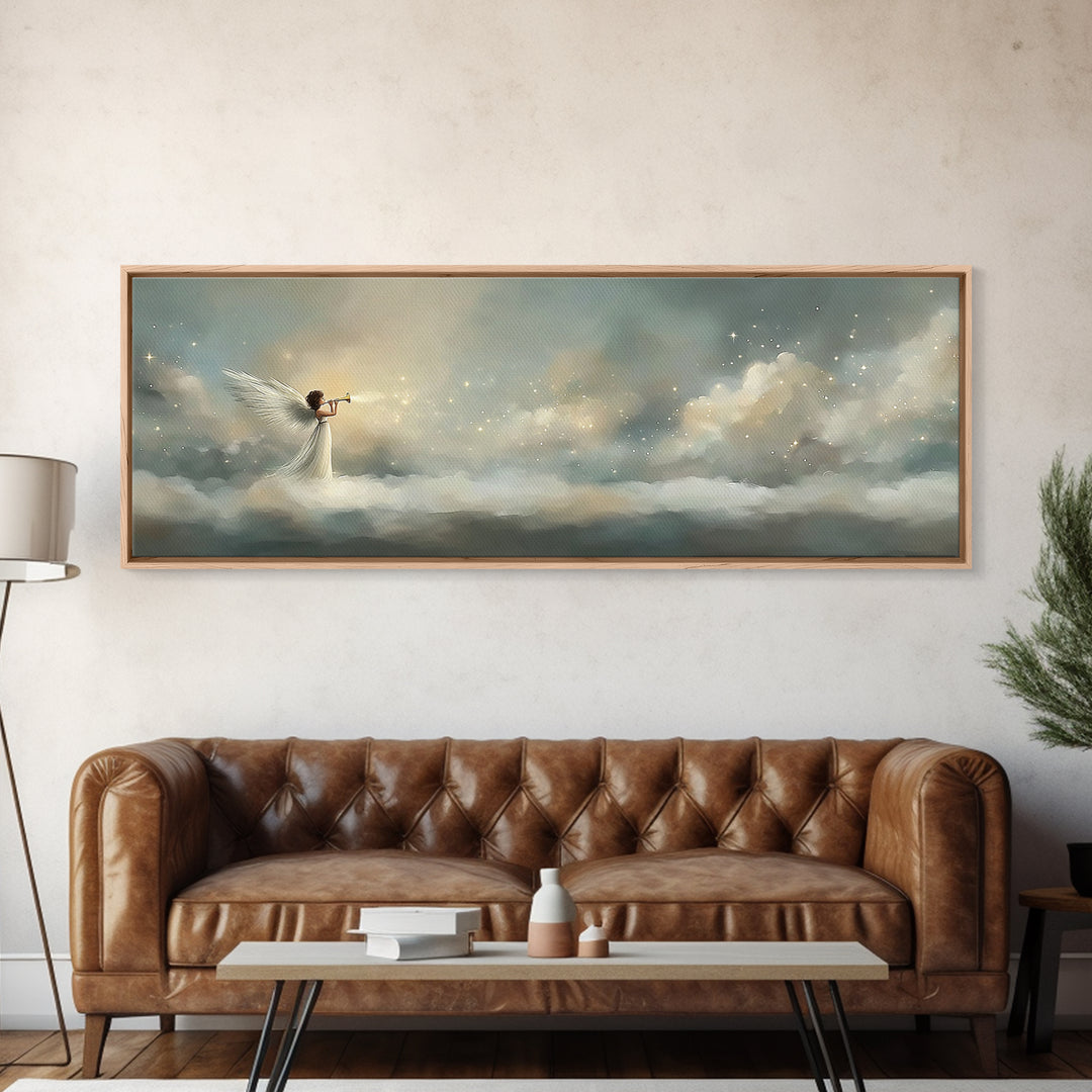 Heralding Light | Framed Canvas Print | Panoramic Art | Christian Art Canvas | Christian Wall Art | Jesus Art Print | Christmas Art