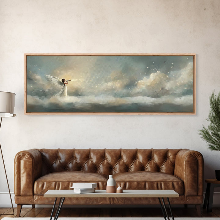 Heralding Light | Framed Canvas Print | Panoramic Art | Christian Art Canvas | Christian Wall Art | Jesus Art Print | Christmas Art