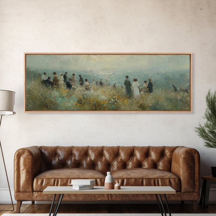 Twilight Assembly | Framed Canvas Print | Christian Wall Art | Christian Art Print | Panoramic Art | Christmas Art | Christian Decor