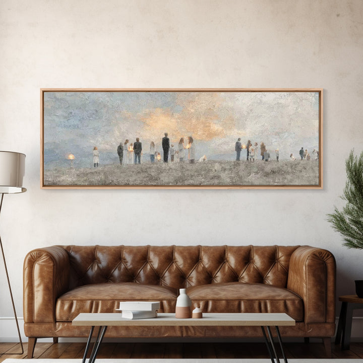 Fields Of Peace, Framed Canvas Print, Christian Art Canvas, Panoramic Frame, Christian Wall Art, Christian Painting, Christmas Art
