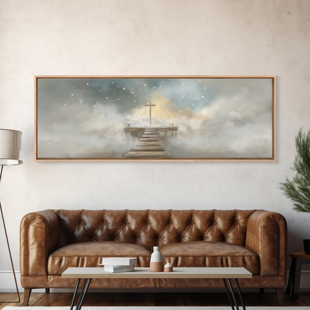 Path Of Grace | Framed Canvas Print | Panoramic Wall Art | Christian Art | Christian Canvas | Christian Painting | Christian Decor