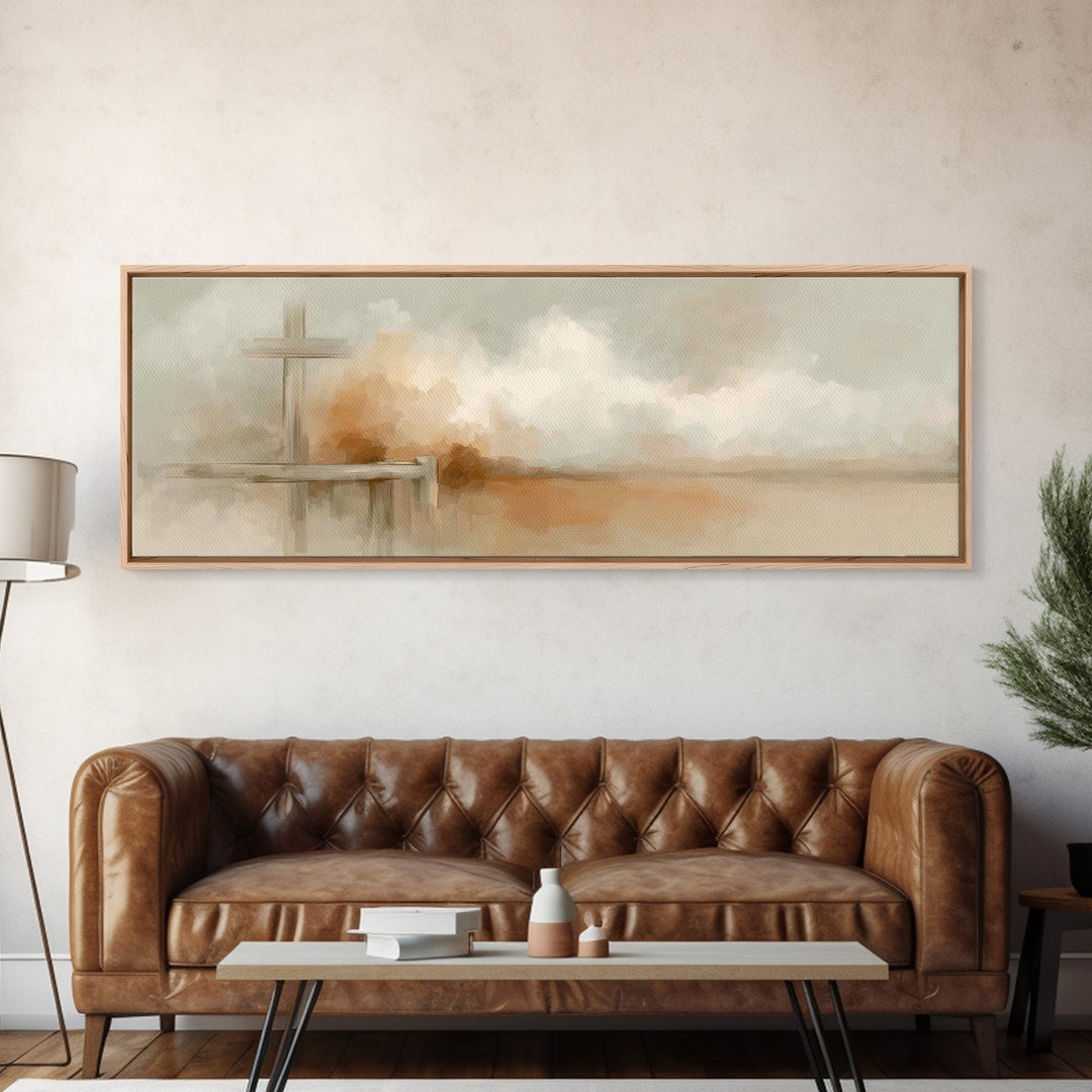 Quiet Redeemer, Framed Canvas Print, Christian Art, Panoramic Print, Christian Painting, Christian Art Canvas, Christian Gift Ideas