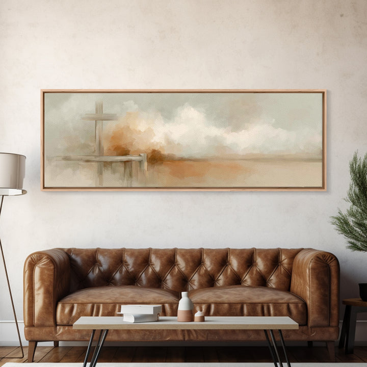 Quiet Redeemer, Framed Canvas Print, Christian Art, Panoramic Print, Christian Painting, Christian Art Canvas, Christian Gift Ideas