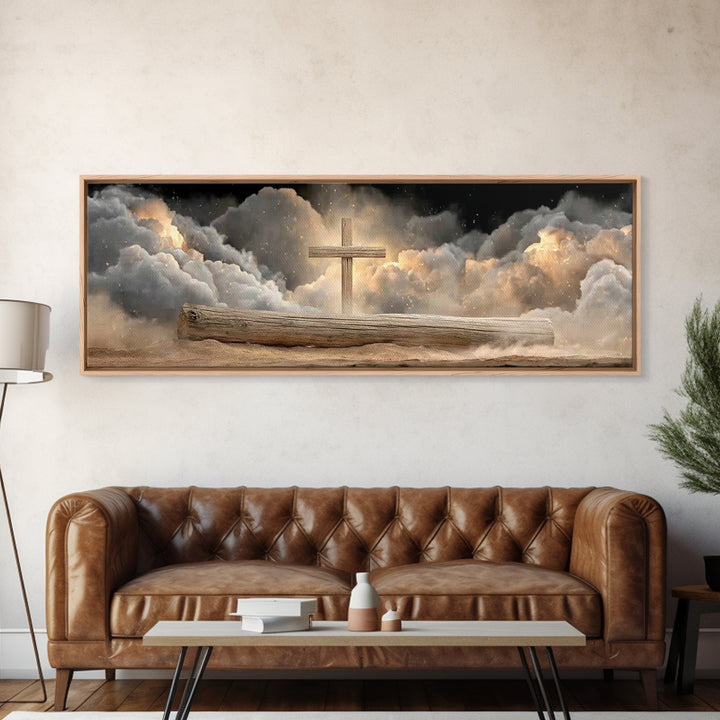 Rise Of Mercy – Framed Canvas Print – Christian Wall Art – Extra Wide Art – Christian Art Canvas – Christian Painting – Christian Decor