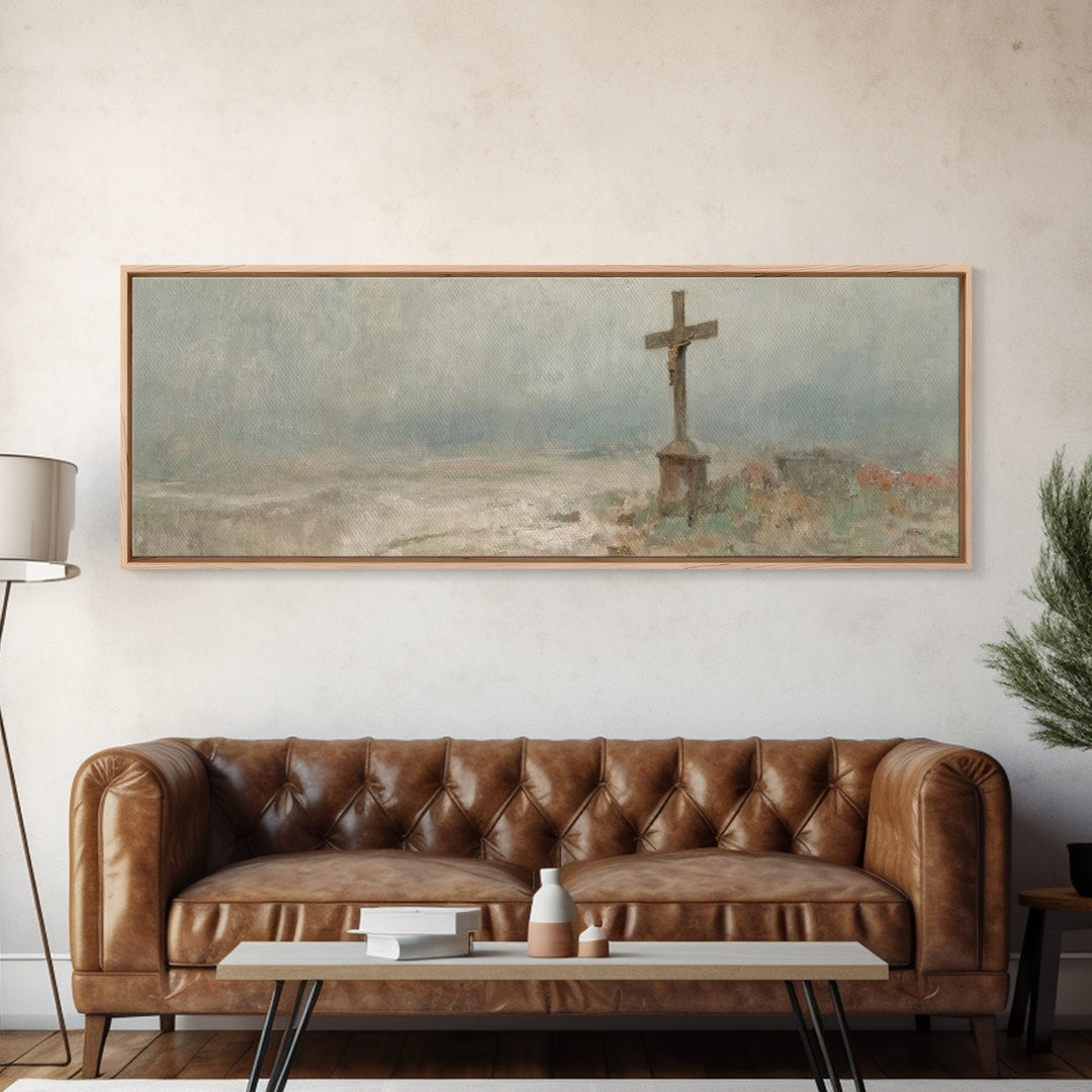 Field Of Salvation, Framed Canvas Print, Christian Art Canvas, Panoramic Art, Christian Painting, Christian Wall Art, Christian Decor