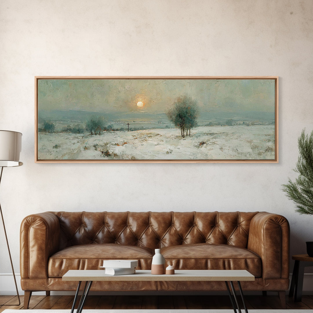 Winter Redemption – Framed Canvas Print – Panoramic Frame – Christian Art – Christian Art Canvas – Christian Wall Art – Christian Painting