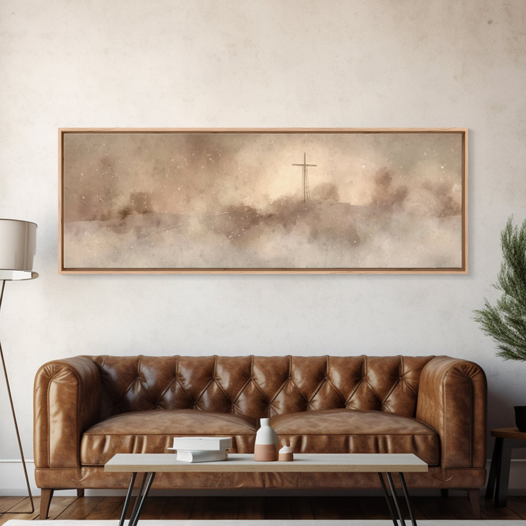 Silent Hill Grace – Framed Canvas Print – Panoramic Frame – Christian Art – Christian Christmas Art – Christian Painting – Christian Wall A