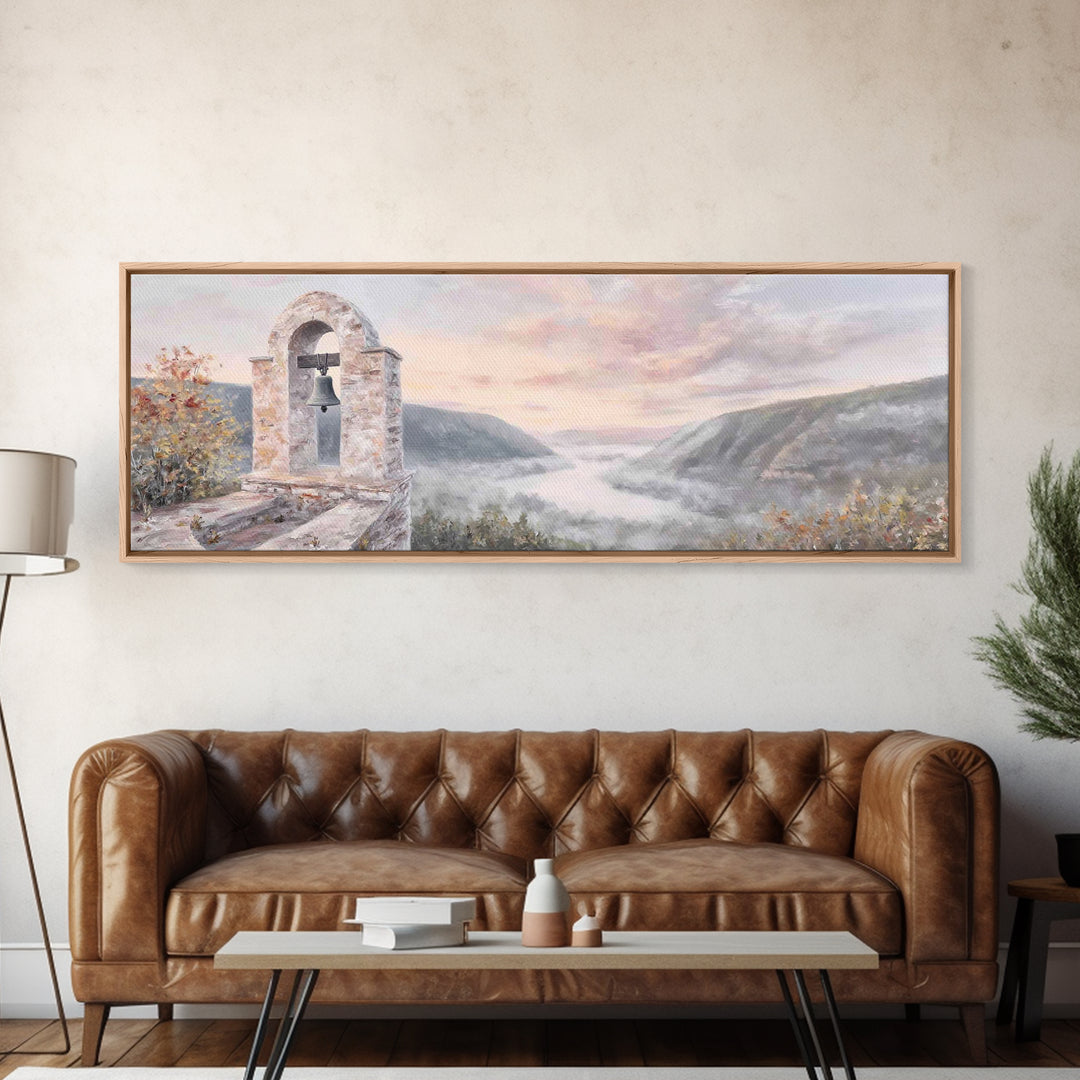 Valley Of Stillness – Framed Canvas Print – Panoramic Painting – Christian Art – Christian Wall Art – Christian Canvas – Christmas Art