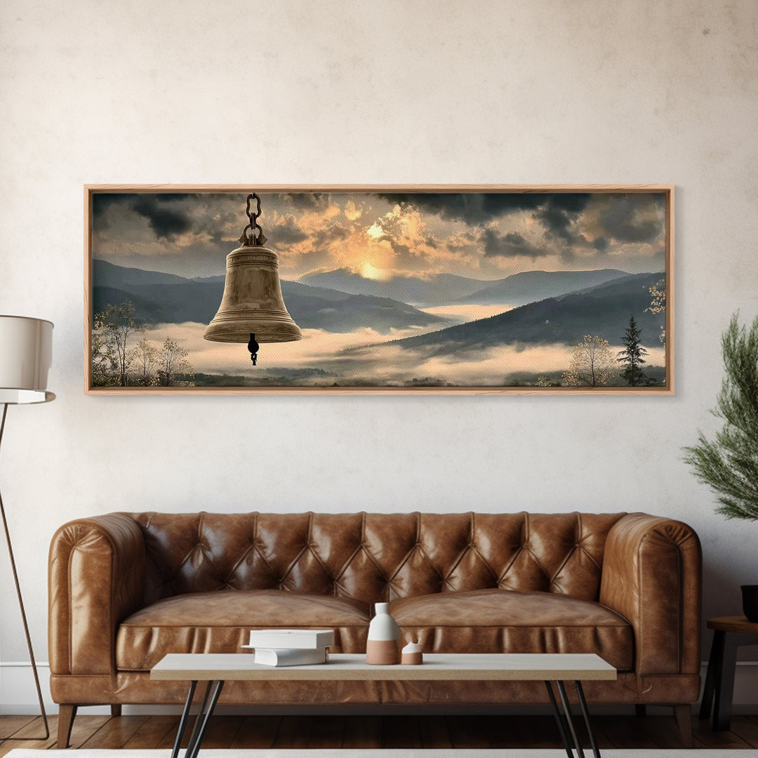 Ringing Grace | Framed Canvas Print | Panoramic Wall Art | Christian Art | Christian Painting | Christian Art Canvas | Christmas Art