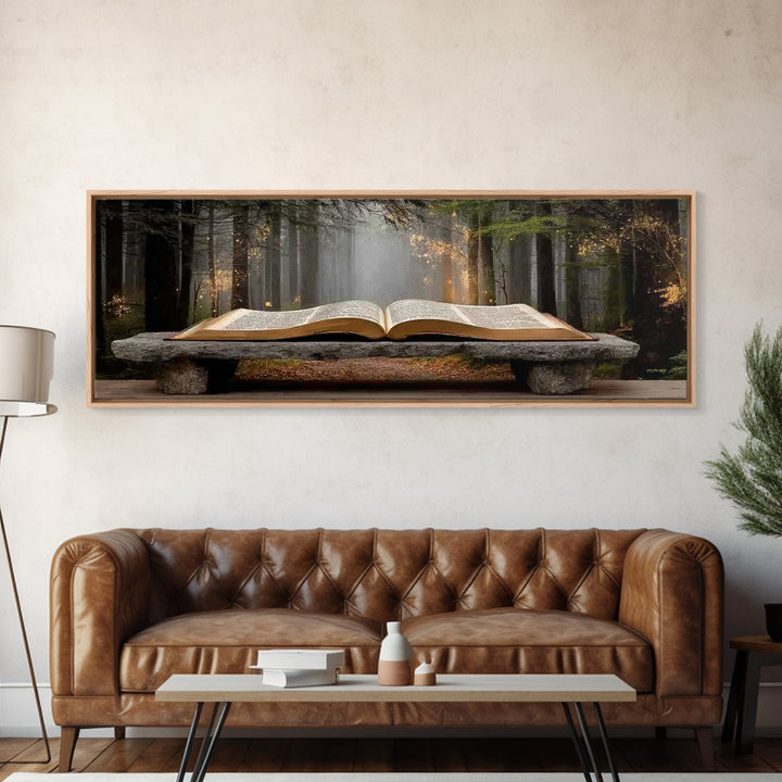 Scripture In Light - Framed Canvas Print - Christian Art - Panoramic Frame - Christian Wall Art - Christian Art Canvas - Christian Painting