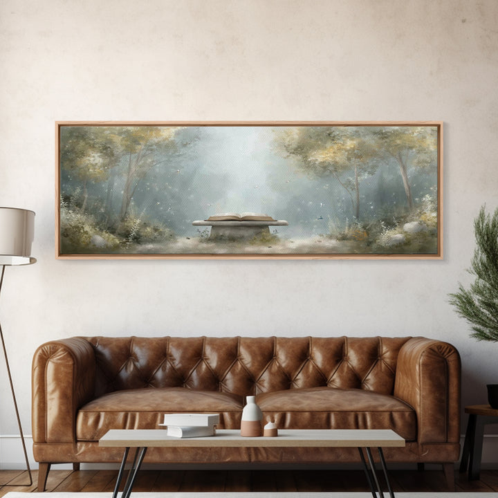 Heavenly Scripture Glow, Framed Canvas Print, Panoramic Wall Art, Christian Art Canvas, Christian Painting, Christian Wall Art, Christmas A