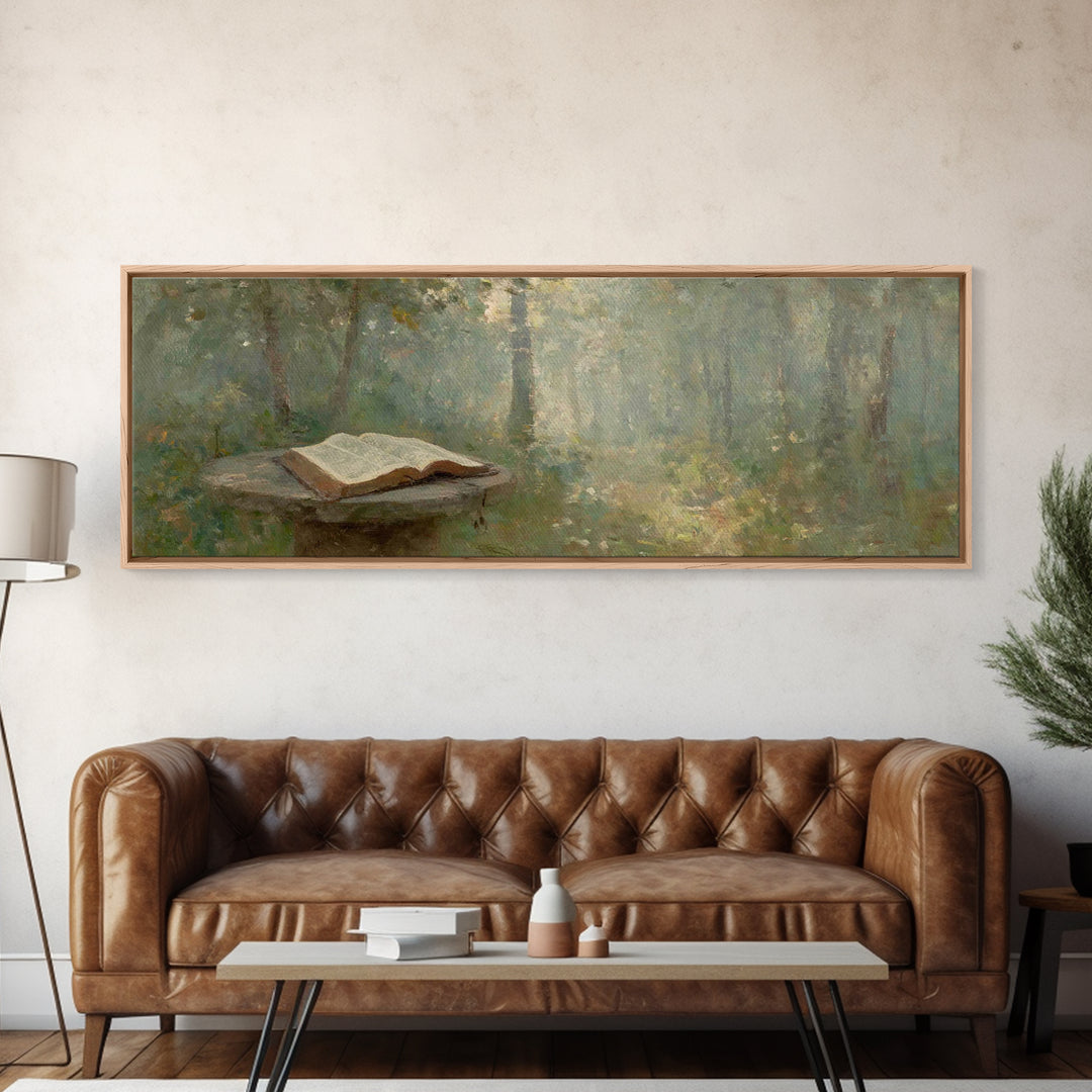 Mystic Bible Dawn | Framed Canvas Print | Panoramic Frame | Christian Wall Art | Christian Painting | Christian Art Canvas | Christmas Art